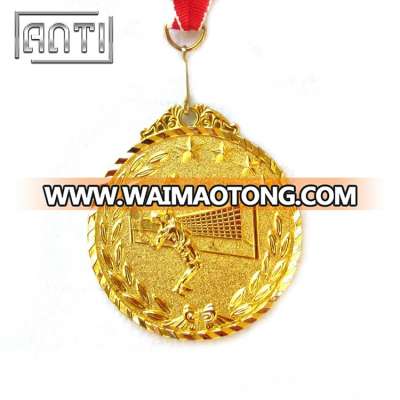 Round gold plated silver medal