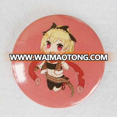 Custom design offset printing metal badges carton girl yellow color super girl design your logo