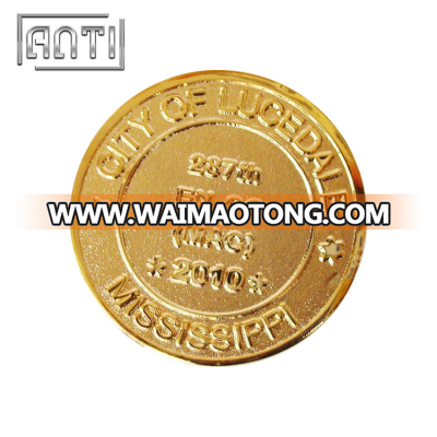 Gold metal finished custom challenge coin