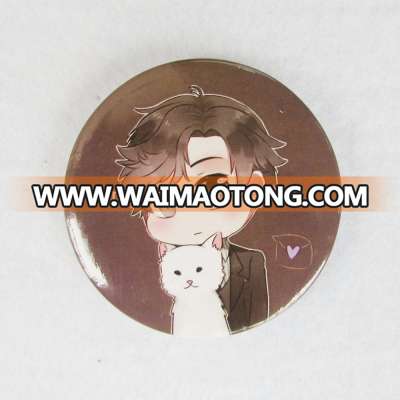 Custom design offset printing button badges carton boy cheap price tinplate pins lovely cat for school No MOQ free shipping