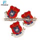 China gold supplies promotional red beauty jacket memorial lapel pins