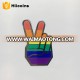 metal crafts gay pride rainbow hand lgbt hard enamel pin